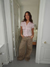 Selia lavtaljede baggy jeans - Taupe