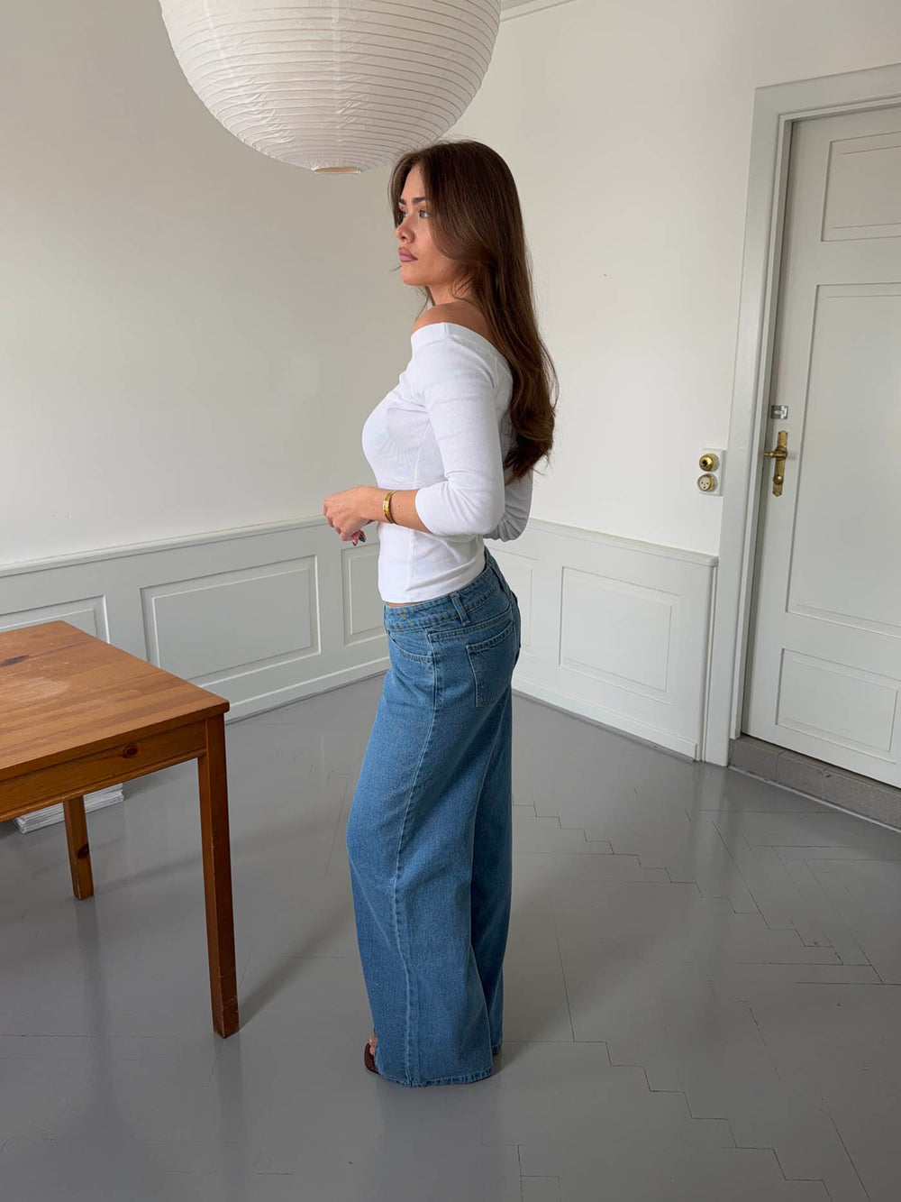 Ranya lavtaljede jeans - Blå