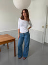 Ranya lavtaljede jeans - Blå