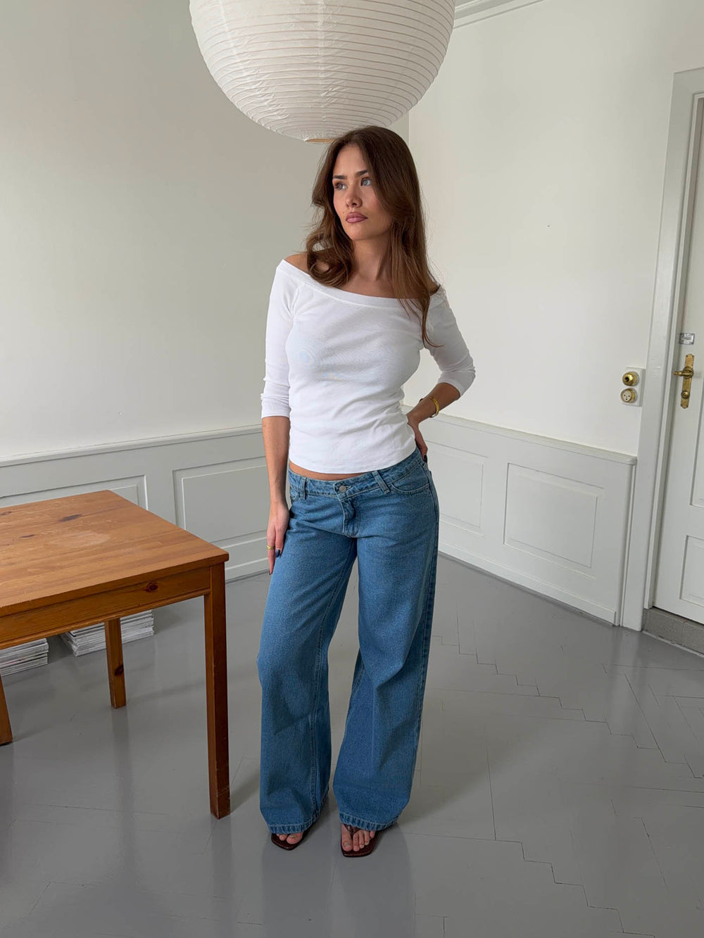 Ranya lavtaljede jeans - Blå