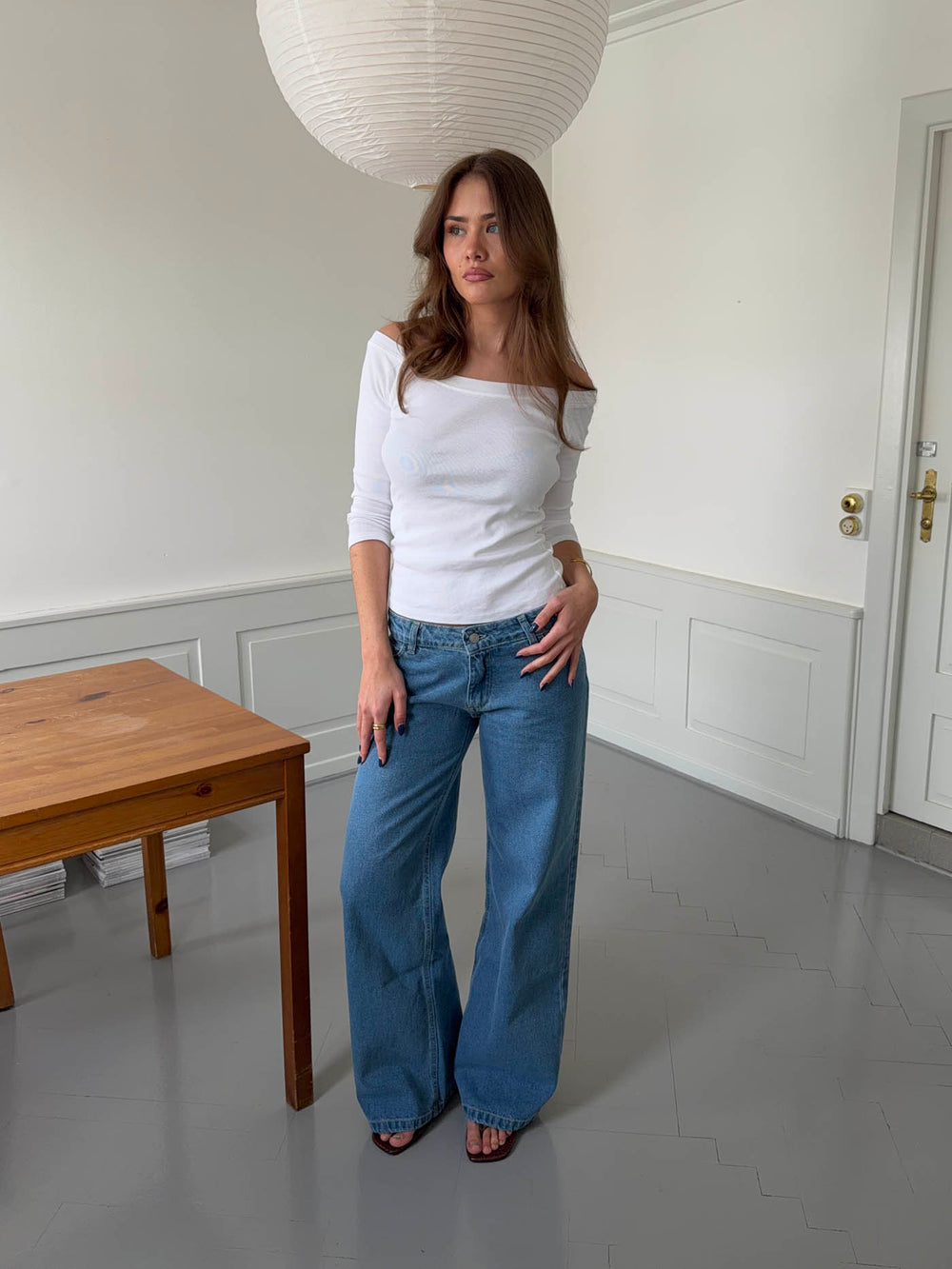 Ranya lavtaljede jeans - Blå