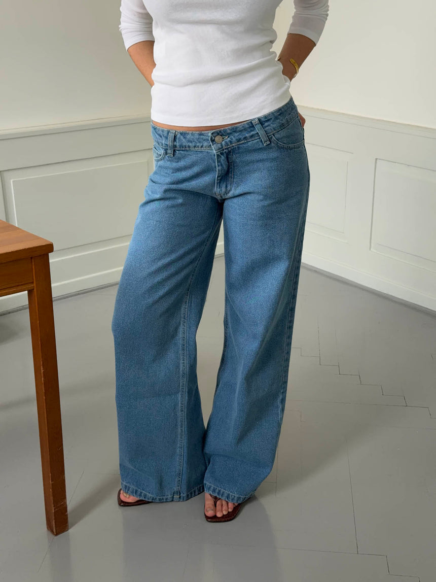 Ranya lavtaljede jeans - Blå
