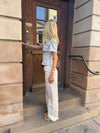 Emmaline lavtaljede jeans - Lys beige
