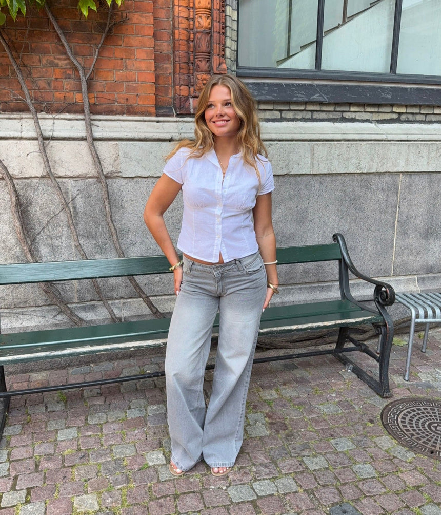 Ranya lavtaljede jeans - Lys grå