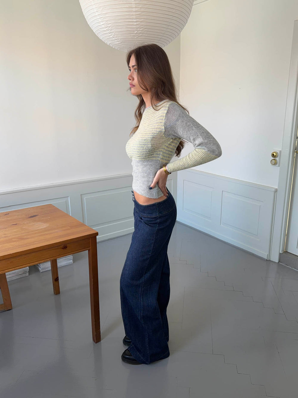 Dina lavtaljede jeans - Mørkeblå