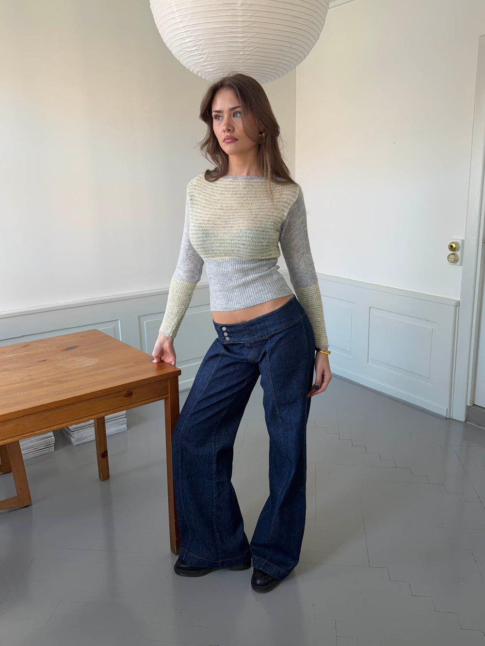 Dina lavtaljede jeans - Mørkeblå