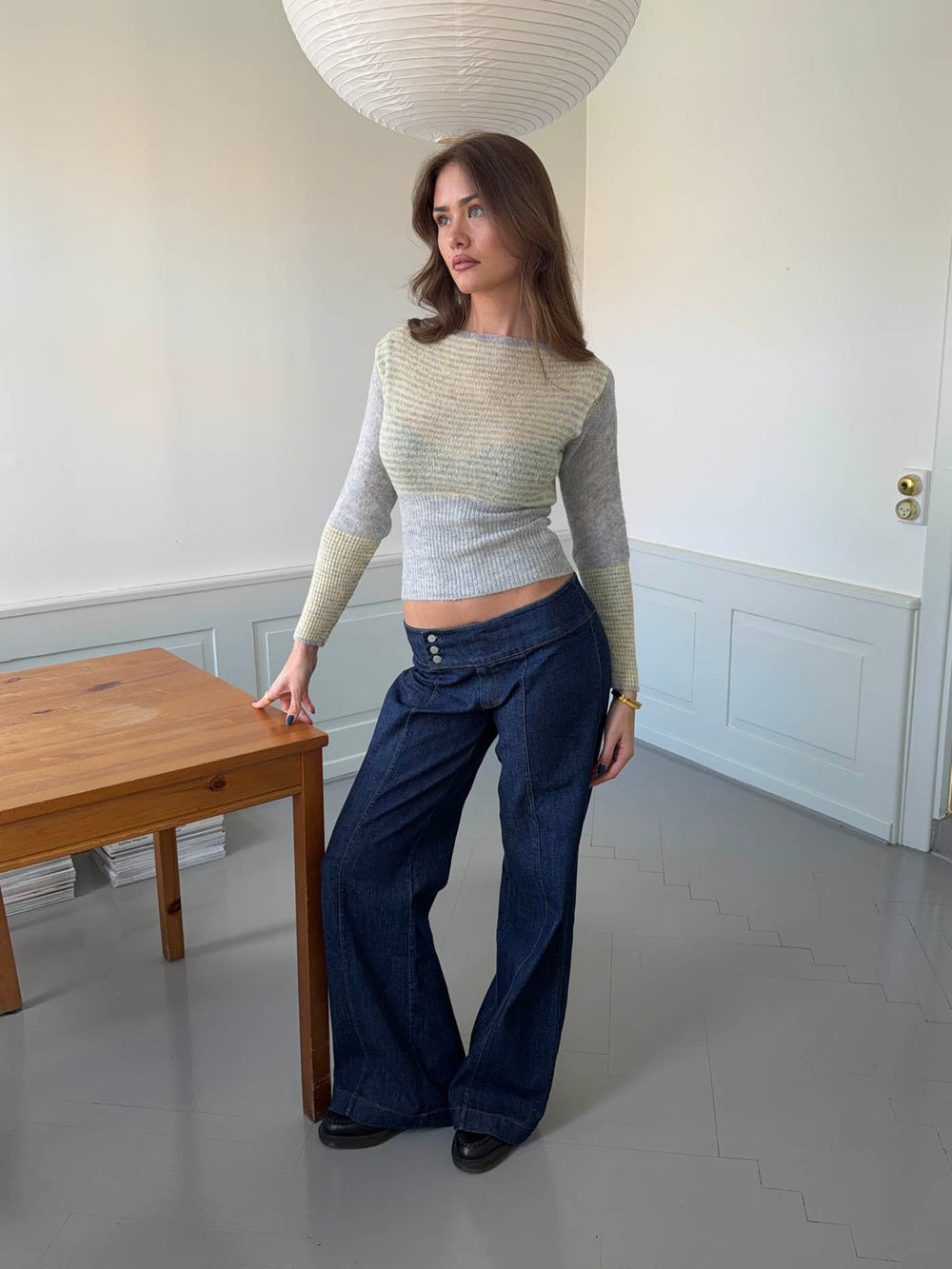 Dina lavtaljede jeans - Mørkeblå