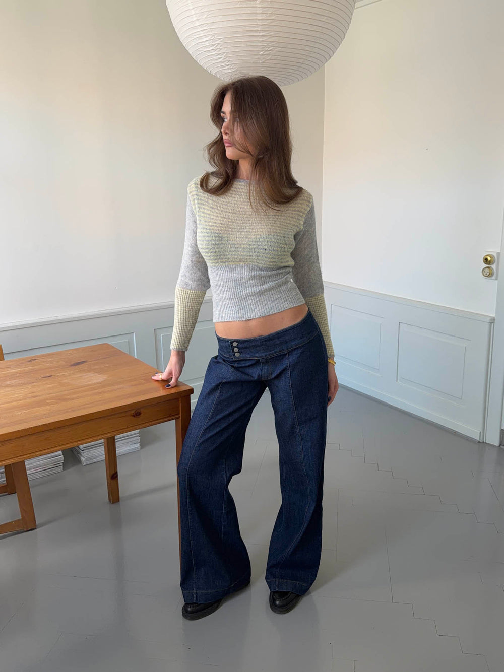 Dina lavtaljede jeans - Mørkeblå