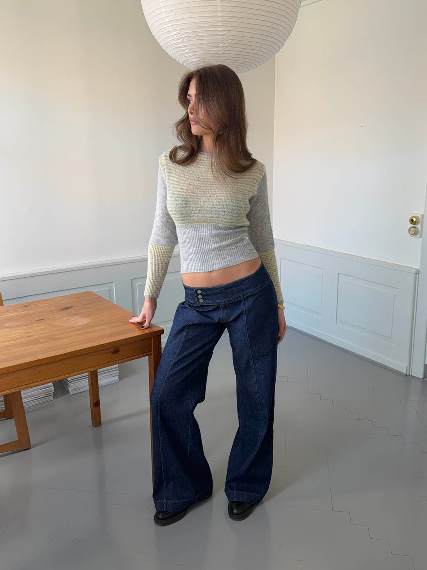 Dina lavtaljede jeans - Mørkeblå