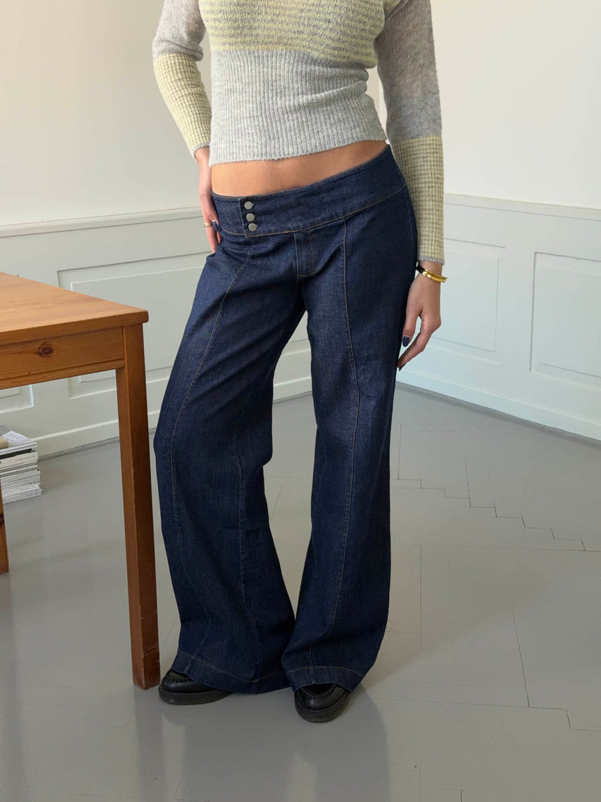 Dina lavtaljede jeans - Mørkeblå