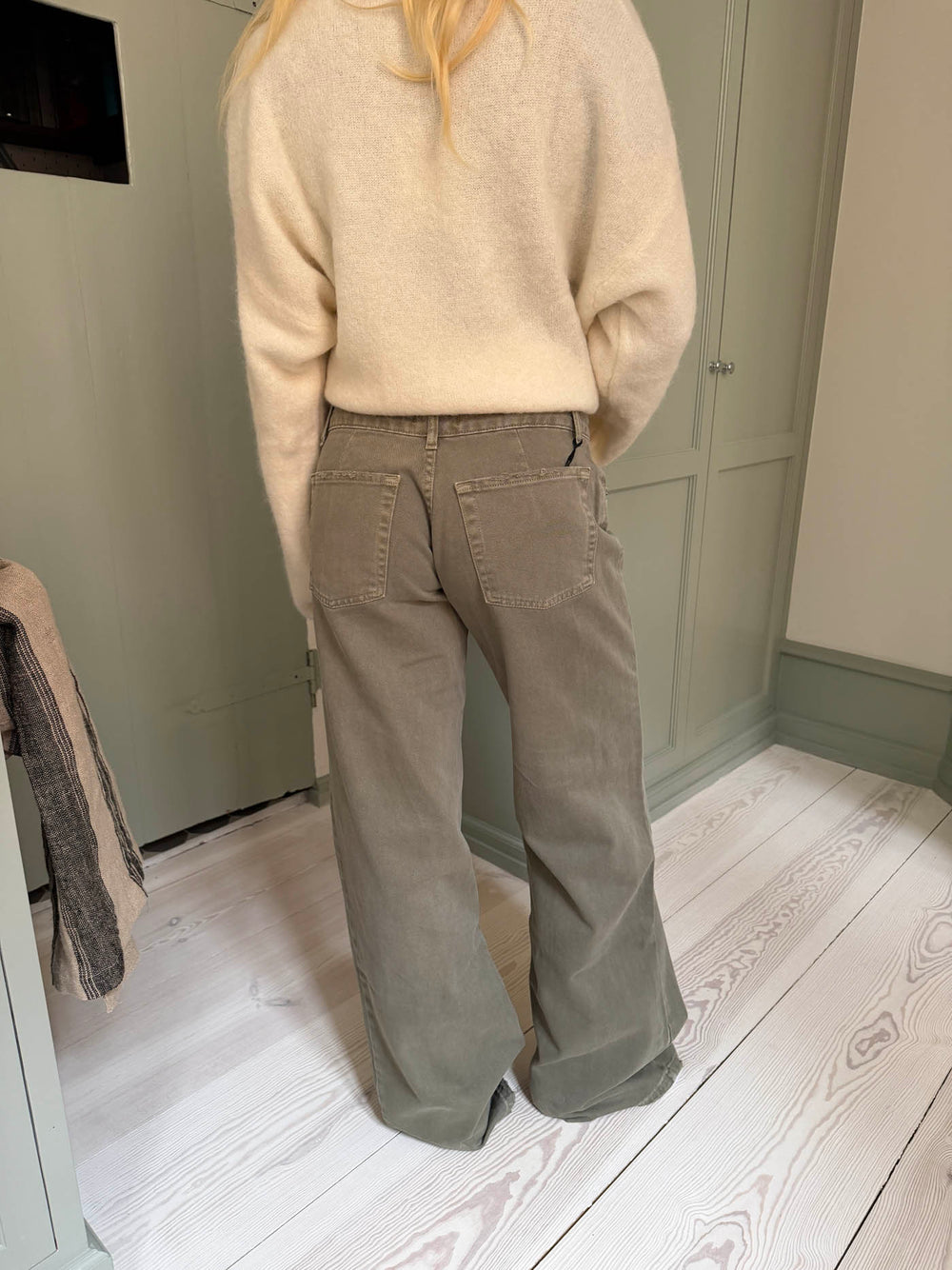 Tuva lavtaljede jeans - Sage grøn