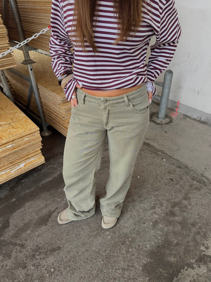 Tuva lavtaljede jeans - Sage grøn
