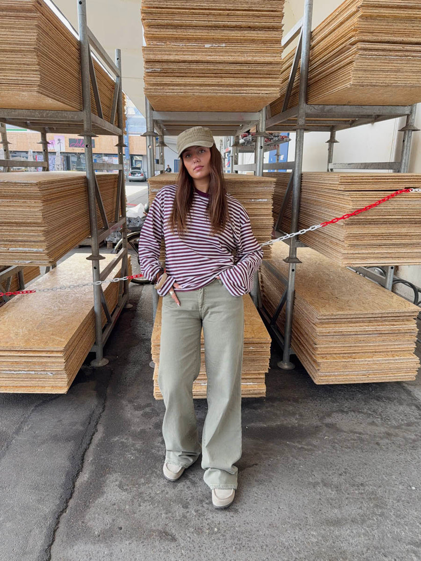 Tuva lavtaljede jeans - Sage grøn