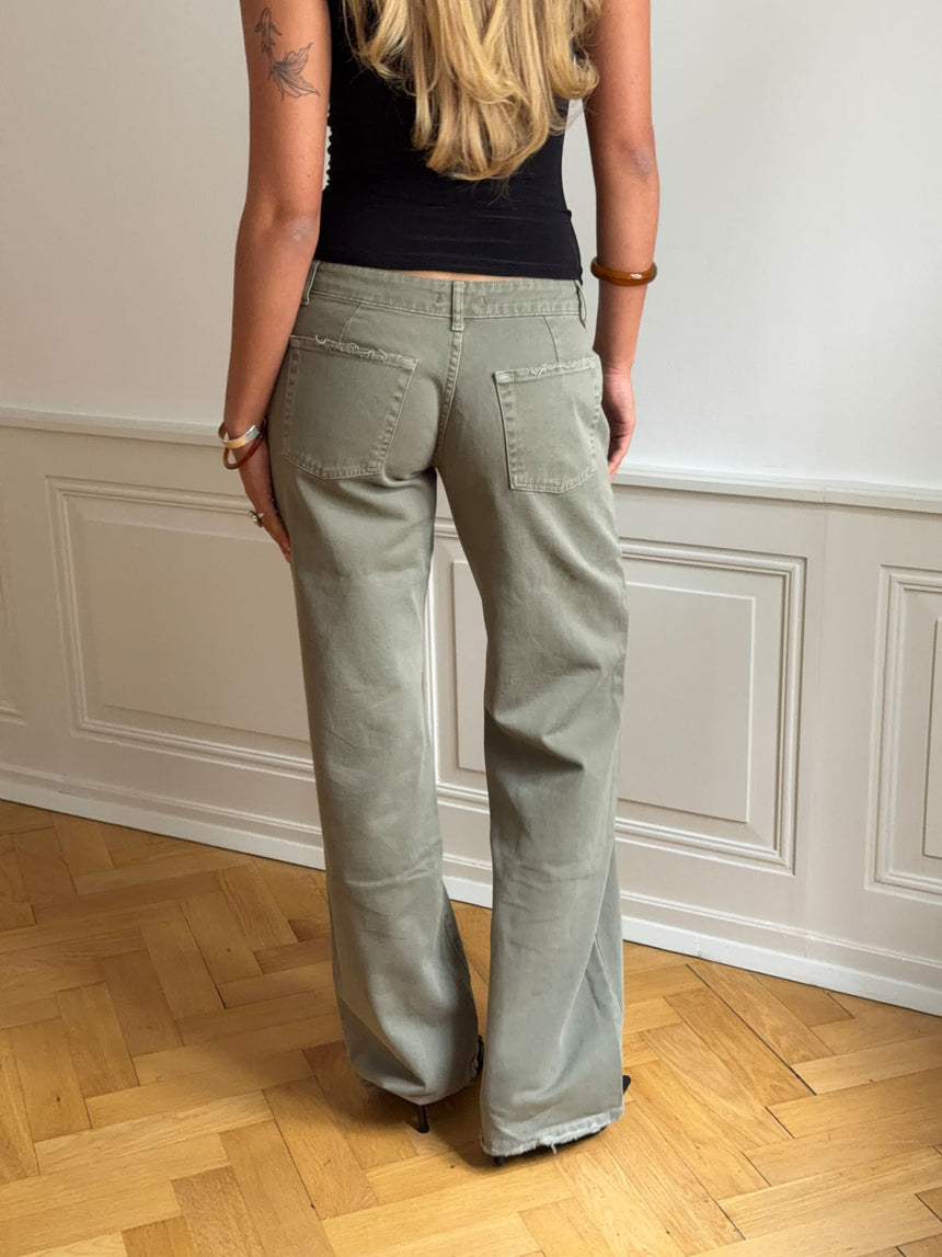 Tuva lavtaljede jeans - Sage grøn
