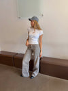Audrena lavtaljede jeans - Sage grøn