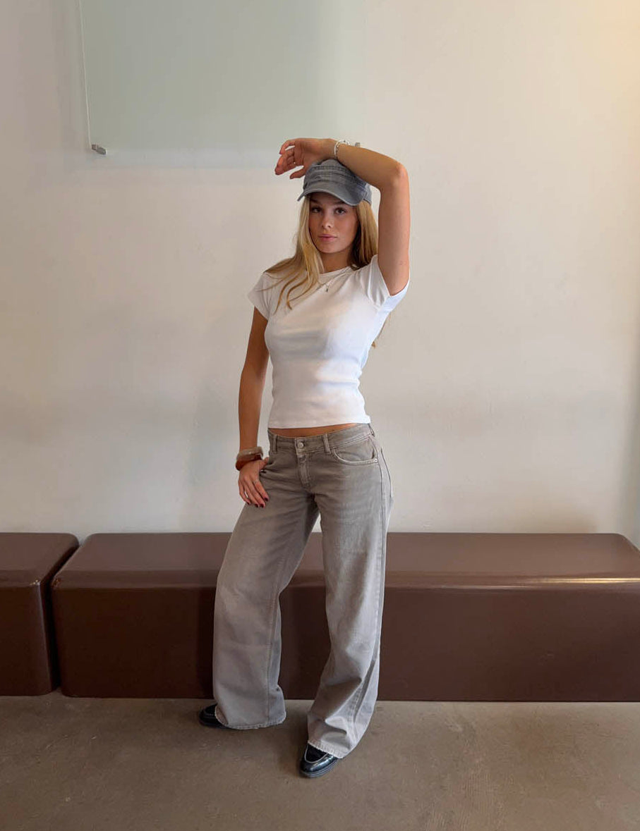 Audrena lavtaljede jeans - Sage grøn