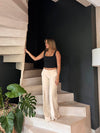 Britney lavtaljede suit bukser - Beige