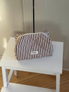 Honey lille toilettaske med striber - Beige/brun