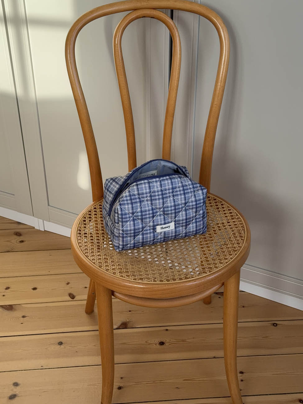 Honey lille toilettaske med tern - Blå