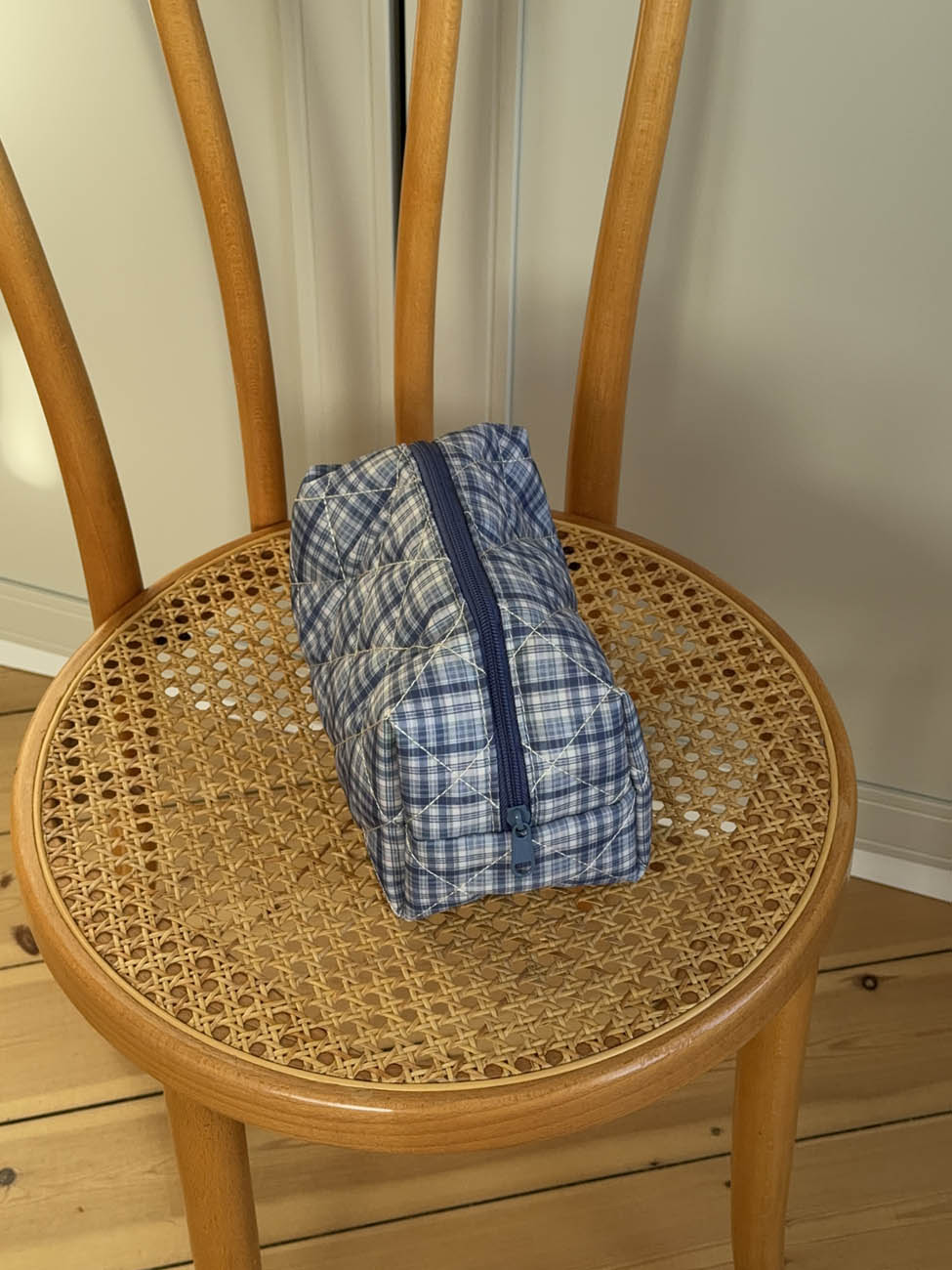 Honey lille toilettaske med tern - Blå