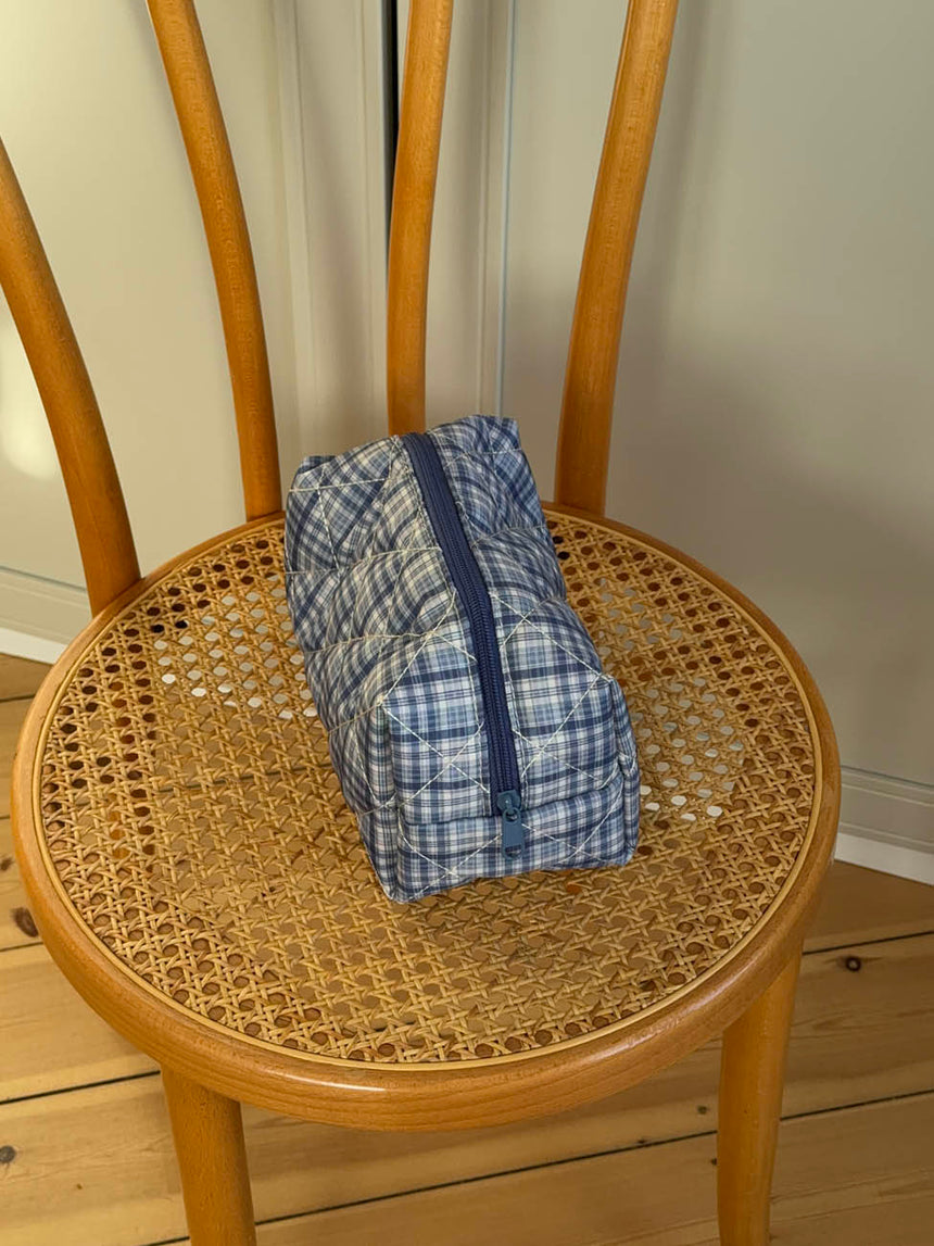 Honey lille toilettaske med tern - Blå