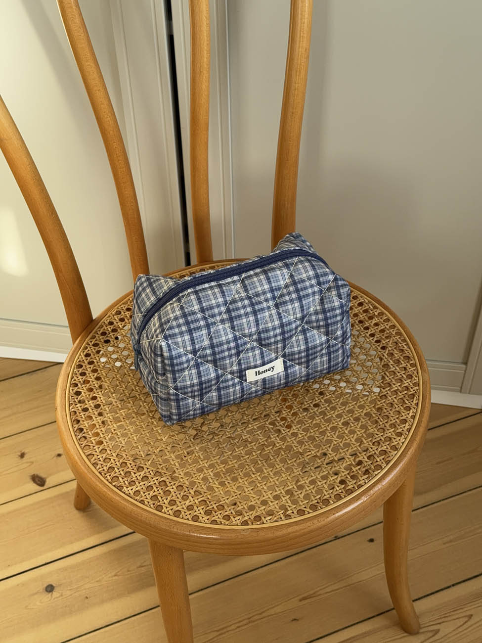 Honey lille toilettaske med tern - Blå