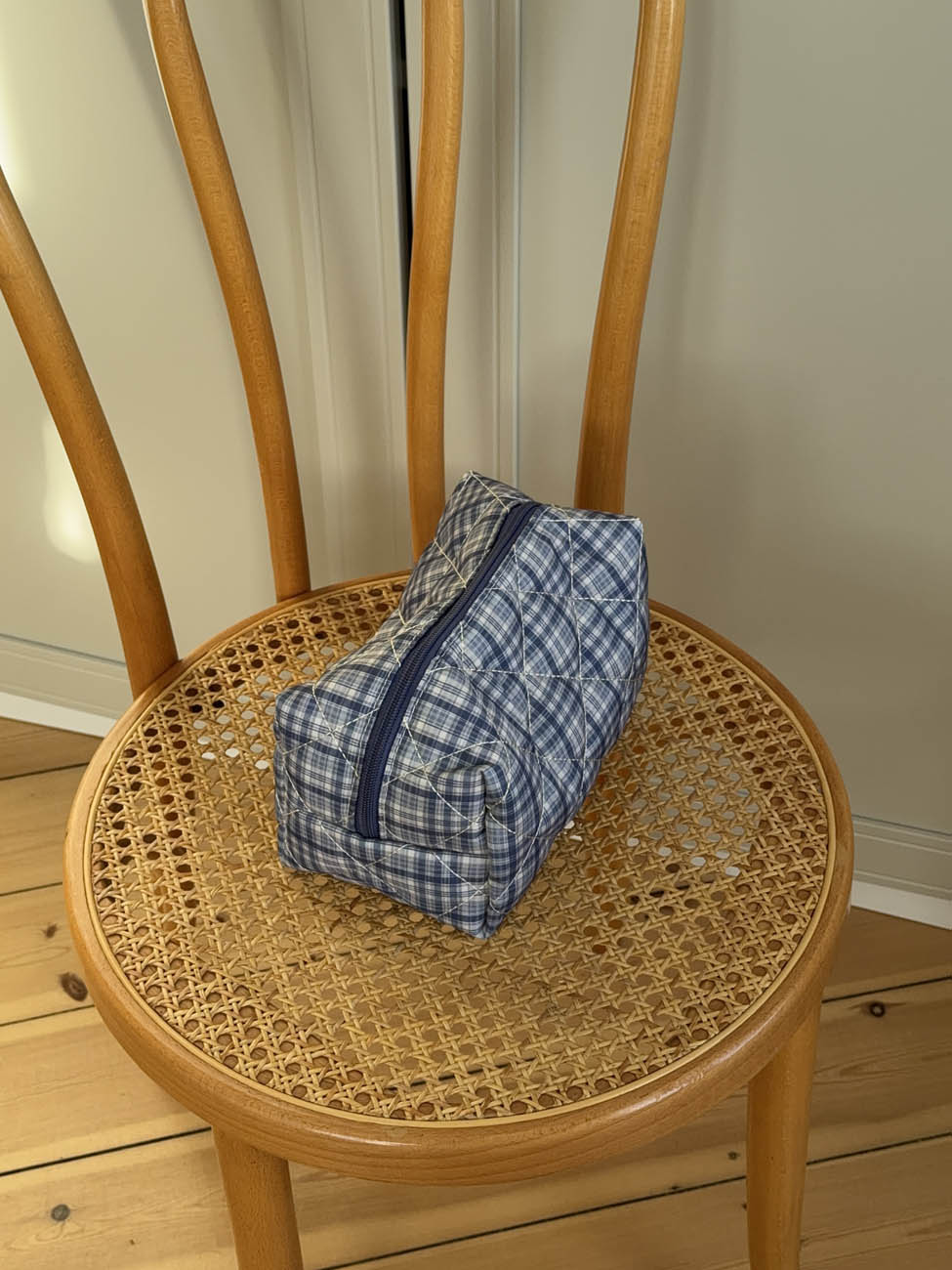 Honey lille toilettaske med tern - Blå