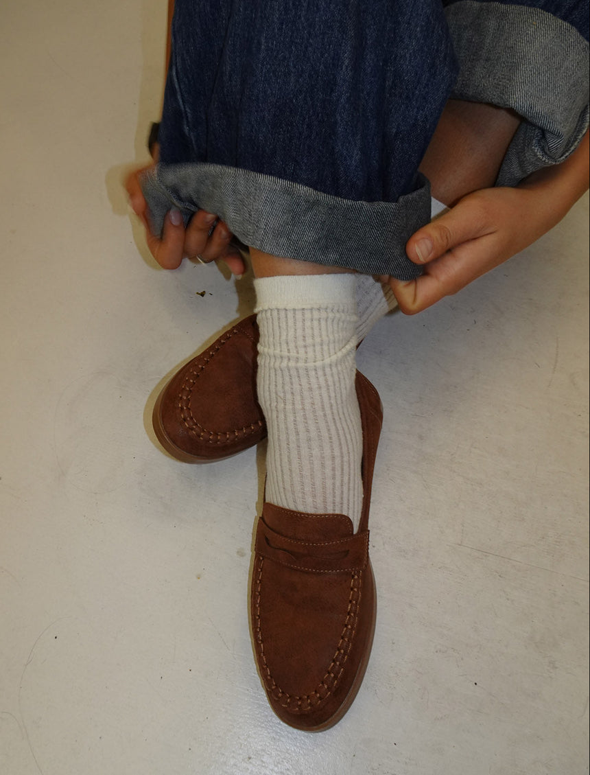 Pilou loafers i ruskind - brun