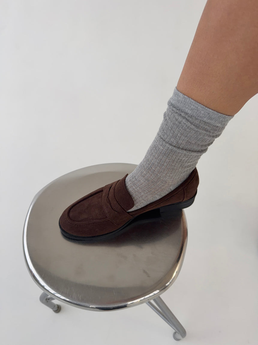 Blova loafers i imiteret læder - Brun