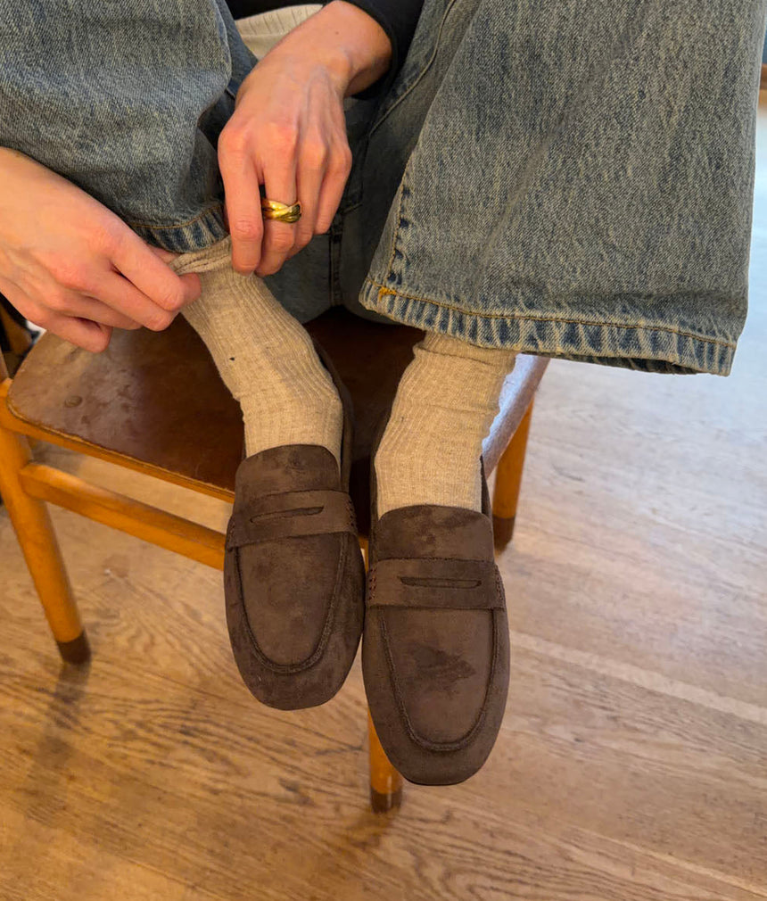 Watson loafers i ruskind - Mørkebrun