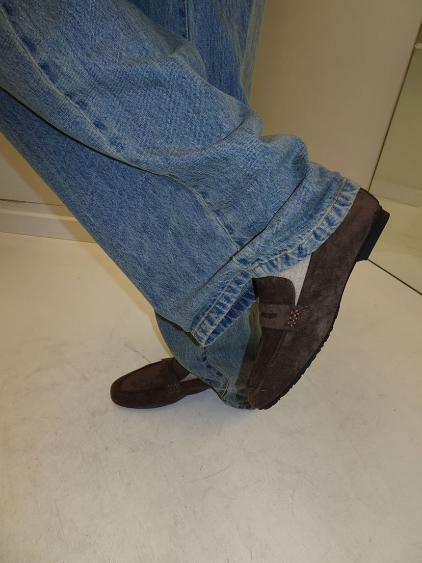 Watson loafers i ruskind - Mørkebrun