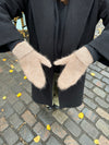 Fluffy handsker - Taupe