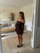 Lunea off shoulder kjole med pallietter - Bordeaux