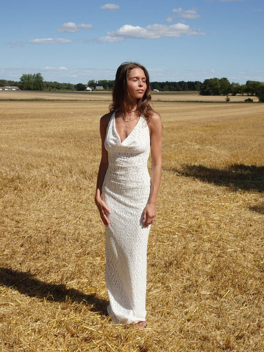 Sesia maxi blonde kjole - Hvid