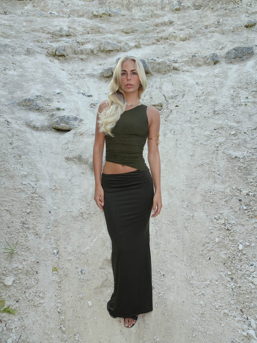 Melina maxi kjole - Mørkegrøn