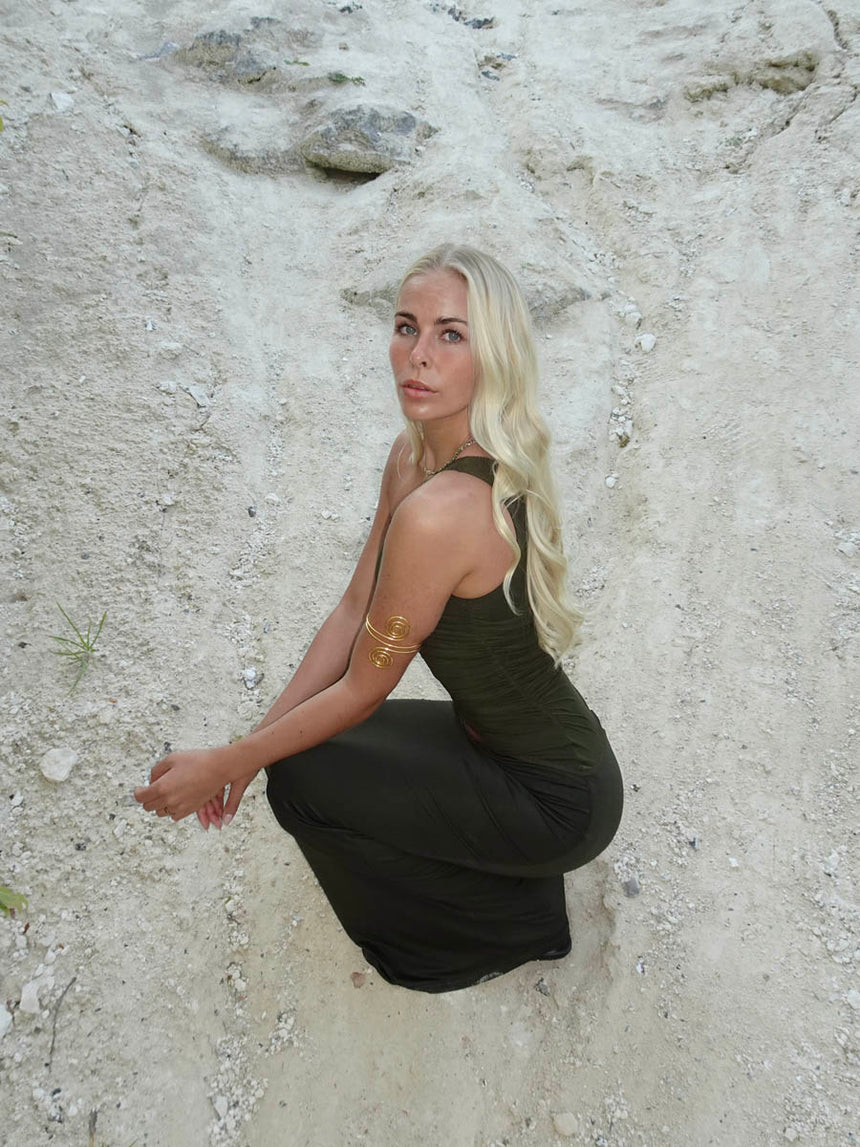 Melina maxi kjole - Mørkegrøn
