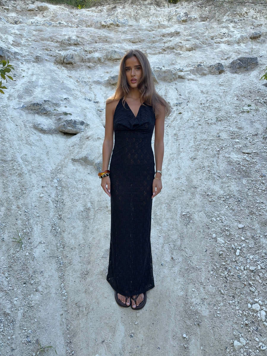 Sesia maxi blonde kjole - Sort