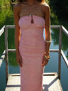 Darcy maxi kjole med mønster - Pink