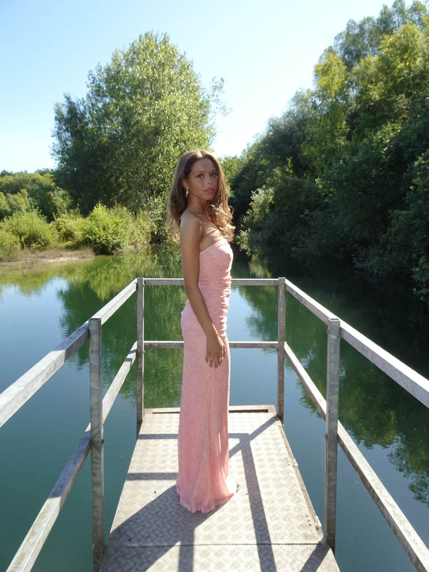 Darcy maxi kjole med mønster - Pink
