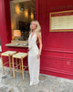Eliva maxi kjole med polkaprikker - Off white/sort
