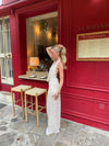 Eliva maxi kjole med polkaprikker - Off white/sort