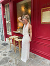 Eliva maxi kjole med polkaprikker - Off white/sort