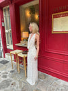 Eliva maxi kjole med polkaprikker - Off white/sort
