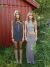 Baili maxi kjole med snit - Beige