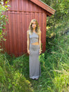 Baili maxi kjole med snit - Beige