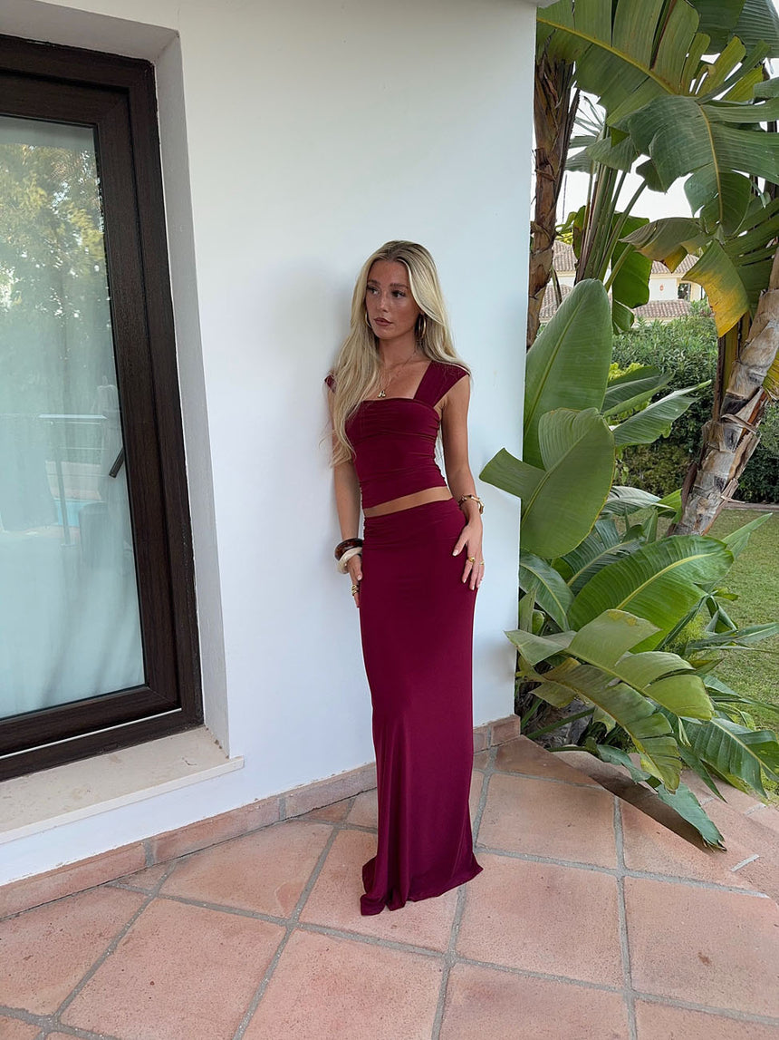 Yasmina maxi nederdel - Bordeaux