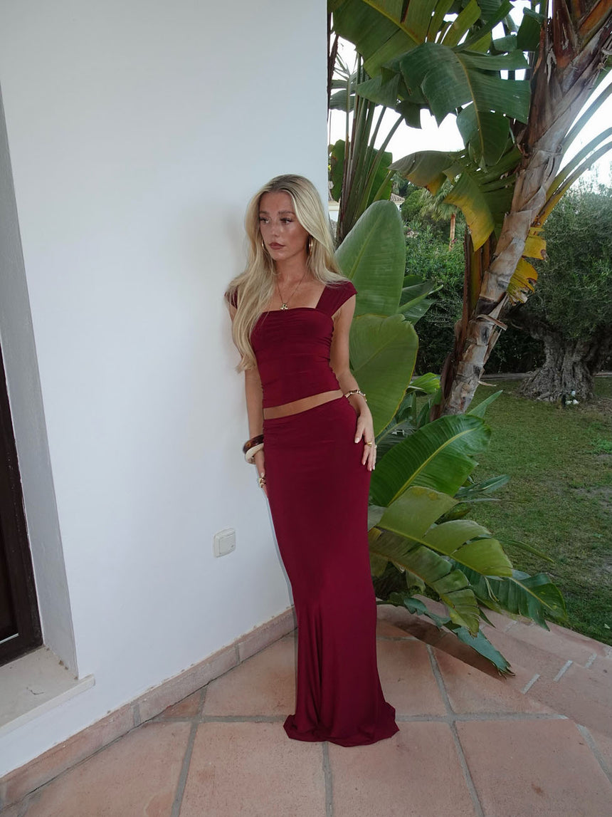 Yasmina maxi nederdel - Bordeaux