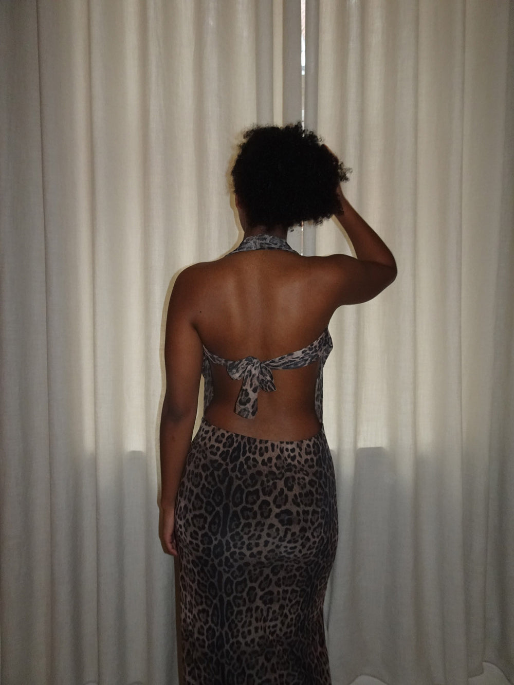 Columbine maxikjole - Leopard