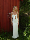 Prisa maxikjole med cut out - Hvid