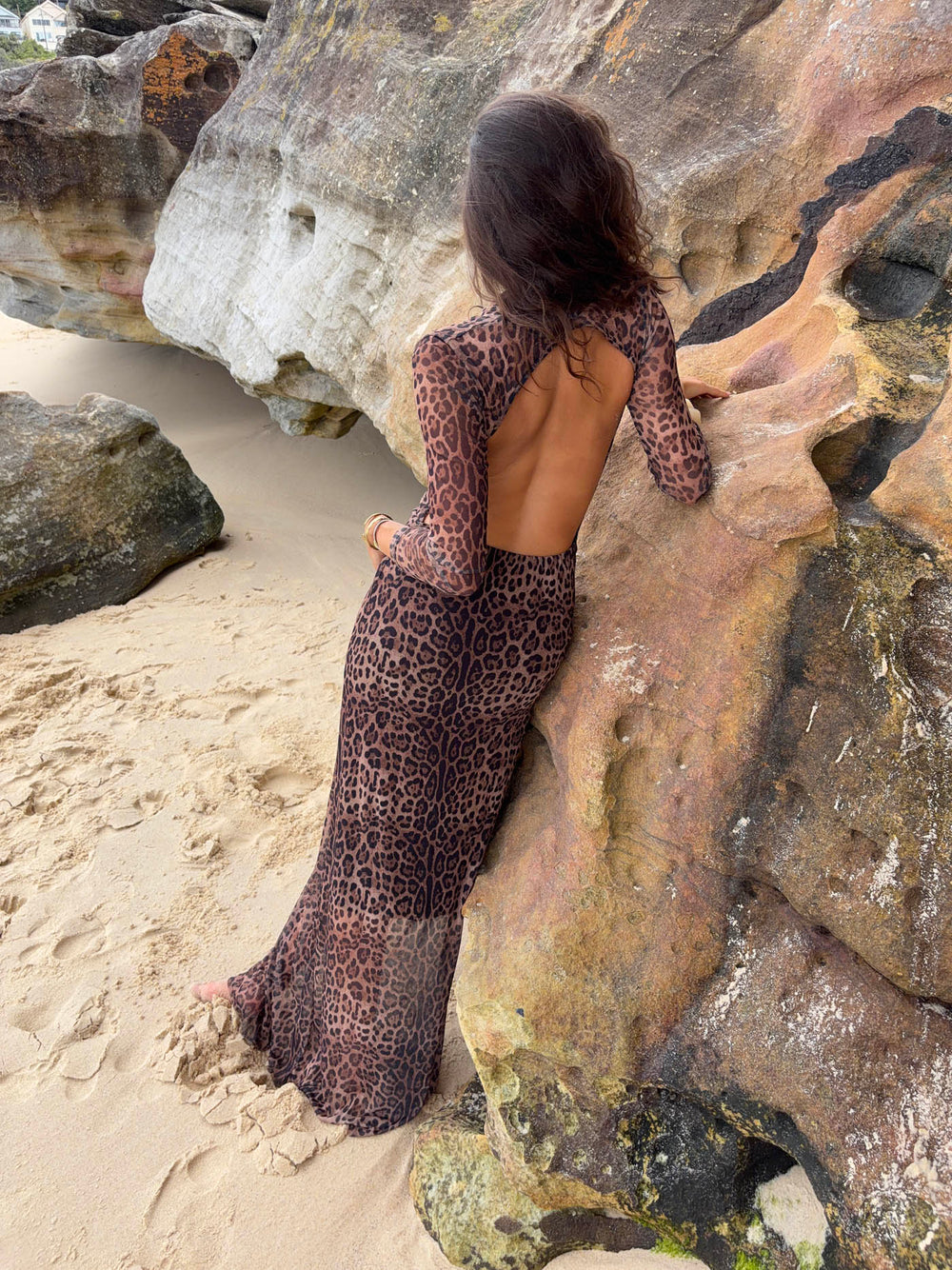 Colua kjole i leopard print - Brun